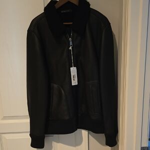 AG Adriano Goldschmied Black Bomber Jacket